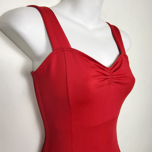 DZAV2 - Mondor red tank style dance leotard. Size medium