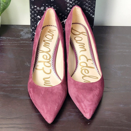 JKZ1 - Sam Edeleman wine coloured suede "Dori" pump. Size 9