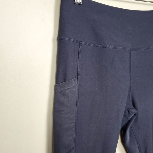 JKZ1 - Mondetta blue cropped leggings with mesh cut-outs. Size small
