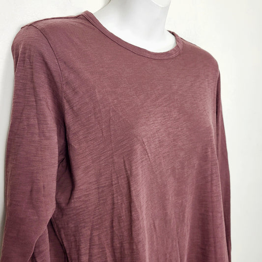 COWN1 - C and C California plum coloured pima cotton long sleeved top. Size large