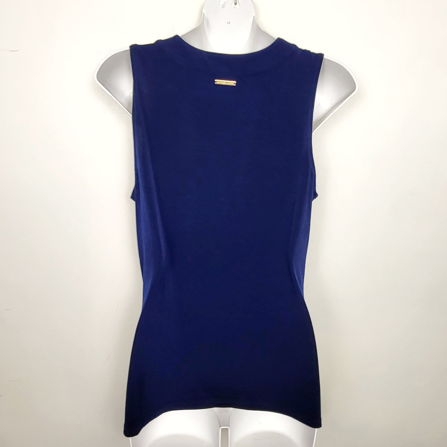 JKZ - Michael by Michael Kors nautial blue sleeveless top with gold lace up detail. Size small