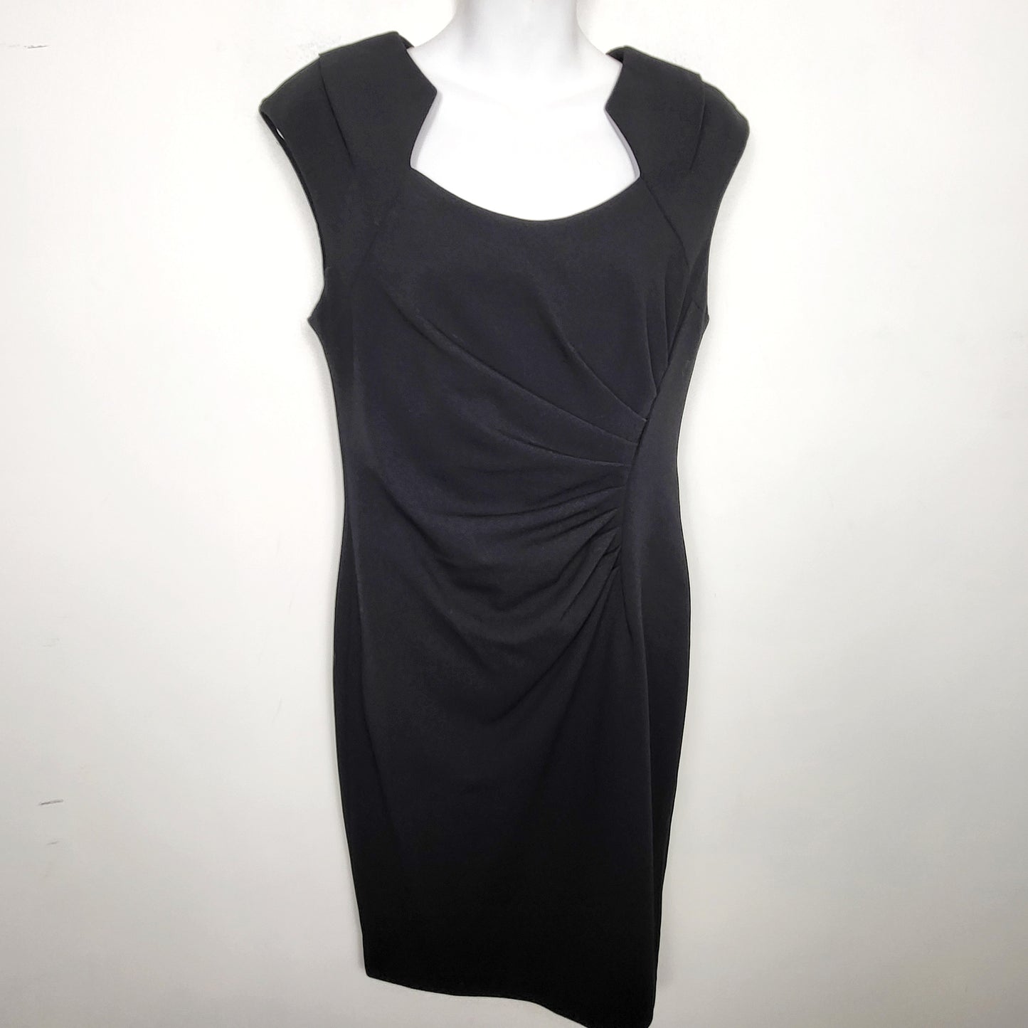JKZ2 - Calvin Klein black pleated sheath dress. Size 6