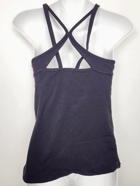 AGLL2 - Black Lululemon tank top with shelf bra. Size 8