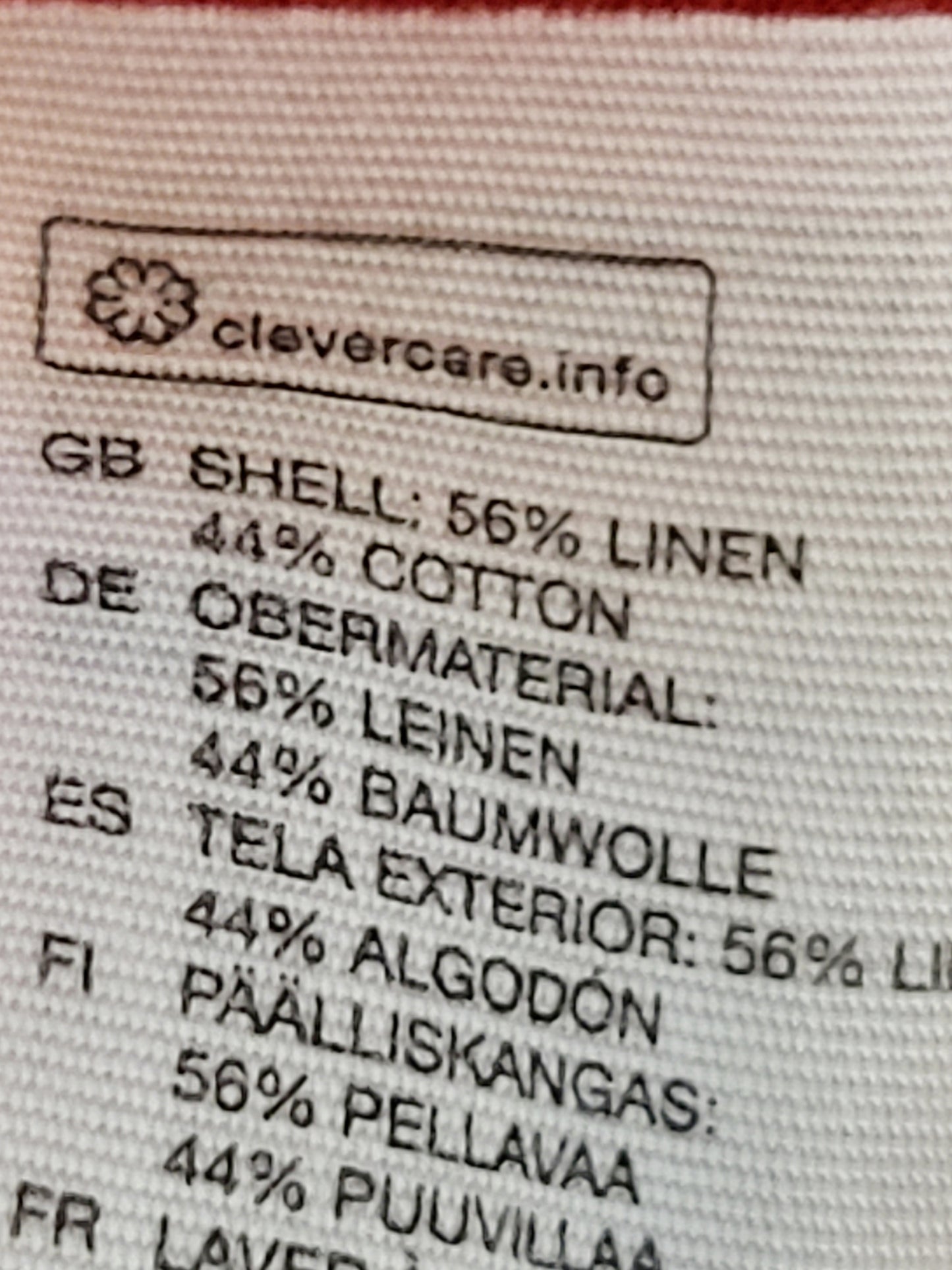 KLJ2 - Paris Atelier & Other Stories red linen-cotton blend scalloped top. Size 8