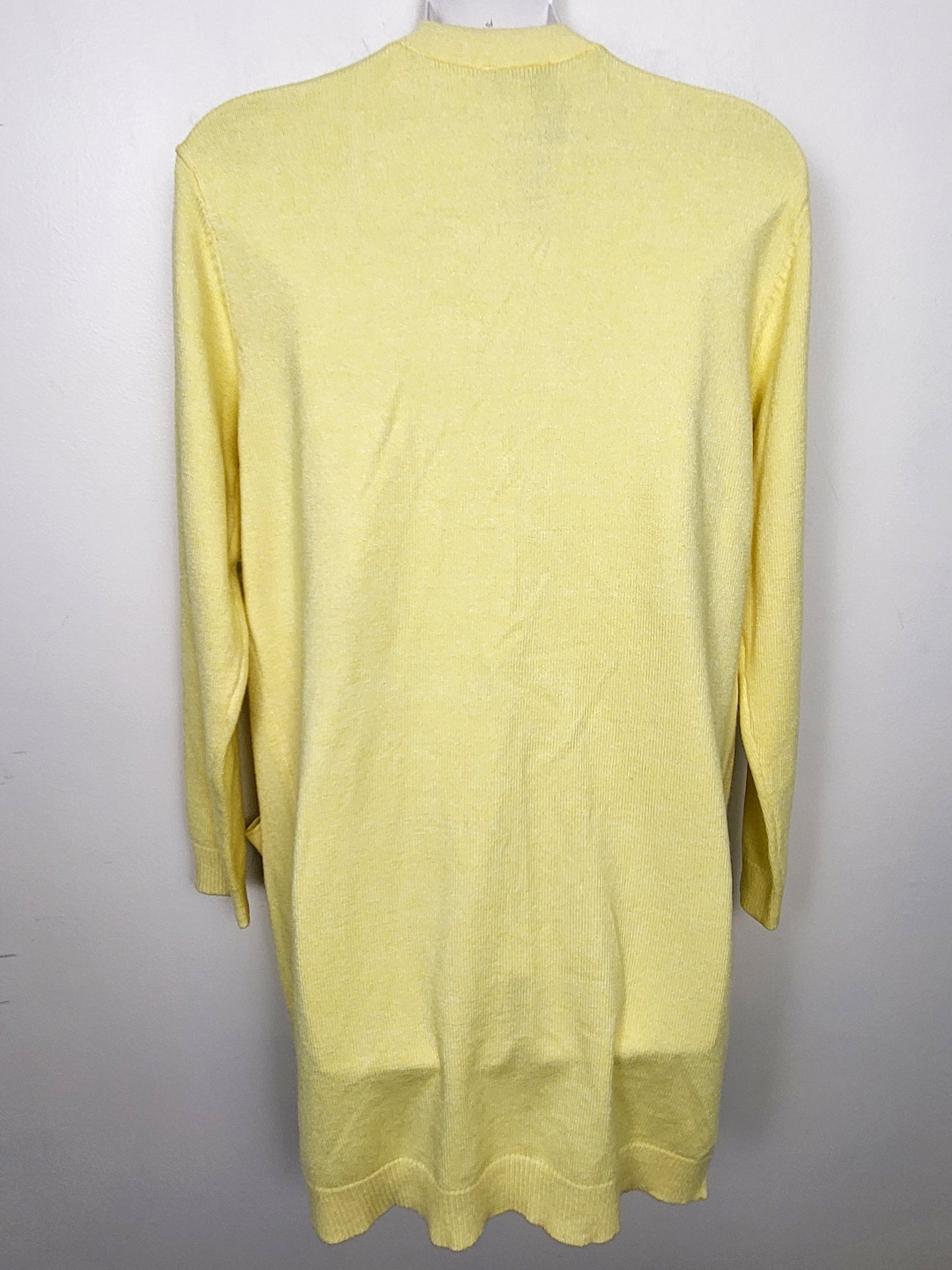 KHW2 - NEW - B. Young lemon coloured "Feeling Good" open cardigan. Size medium