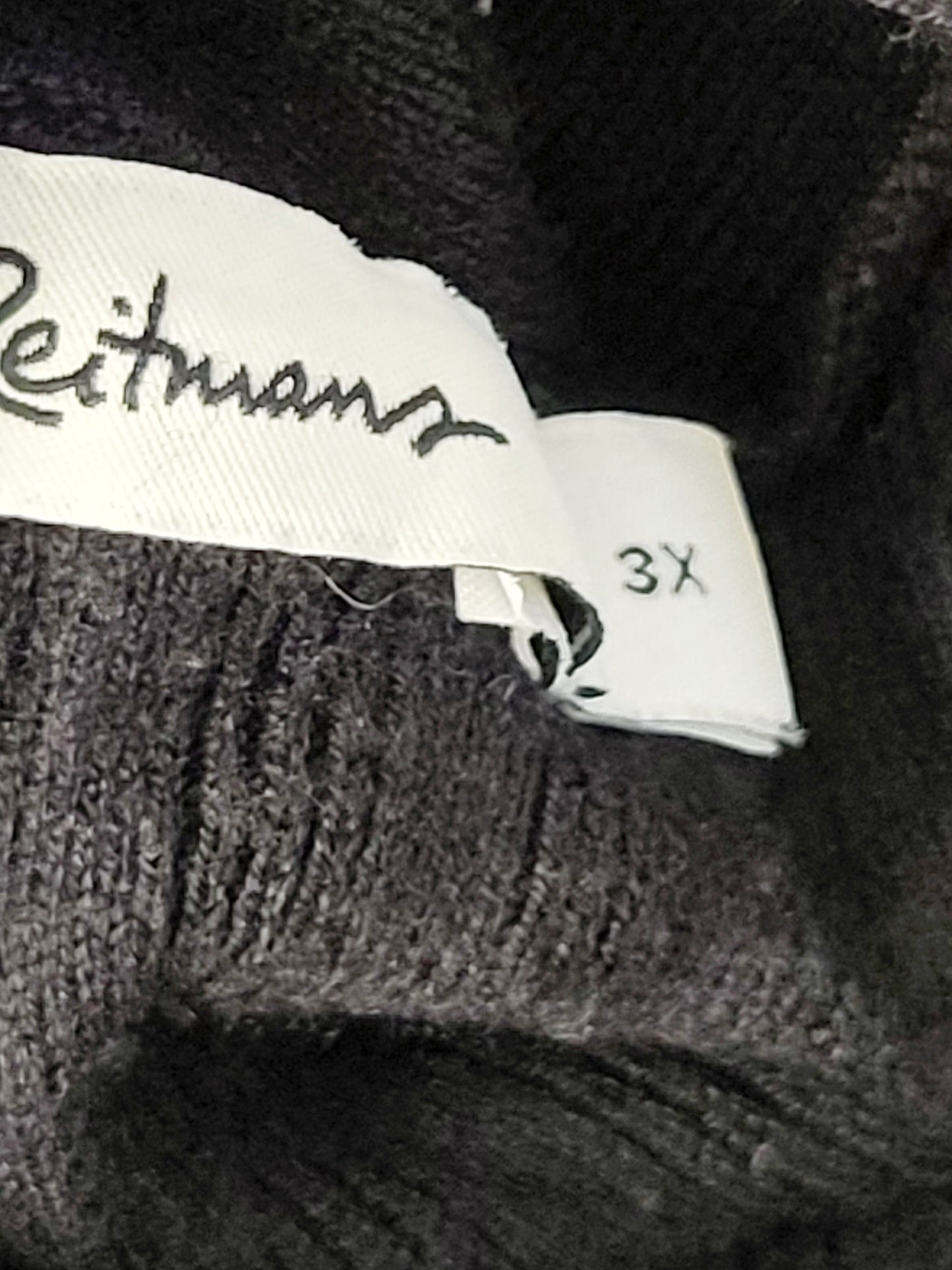 SPMP - Reitmans black rib knit long open cardigan sweater. Size 3X