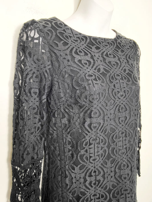 Iska black lace shift dress. Size 6