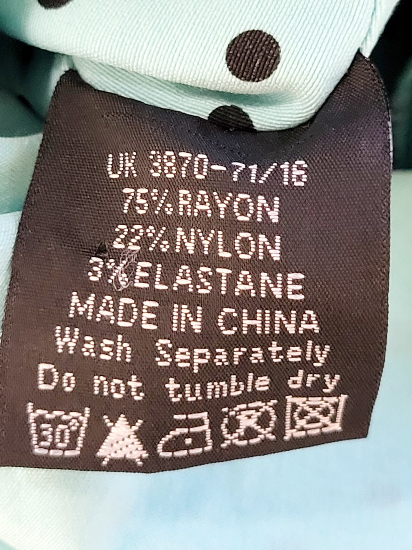 Hell Bunny Vixen aqua polka dot "Miley" pin-up / rockabilly style dress. Size small