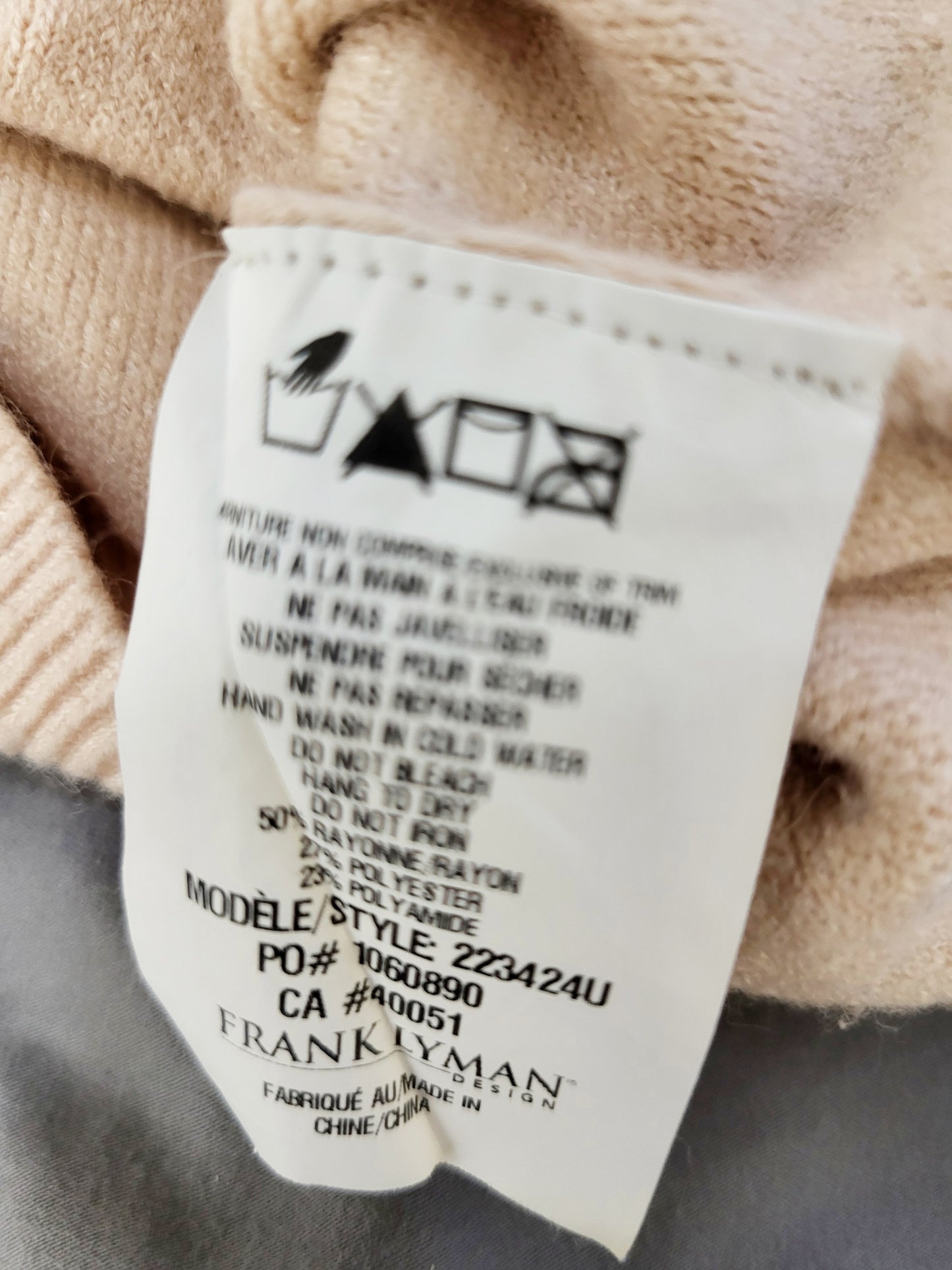 Frank Lyman heart sweater with tulle trim. Size small