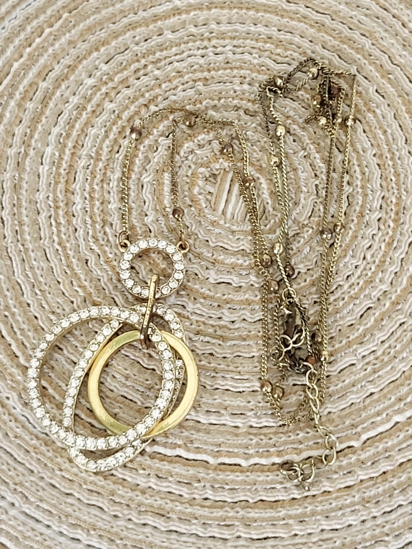 Gold toned and rhinestone necklace