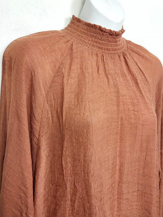 NEW - Minkpink rust coloured mock neck blouse. Size small