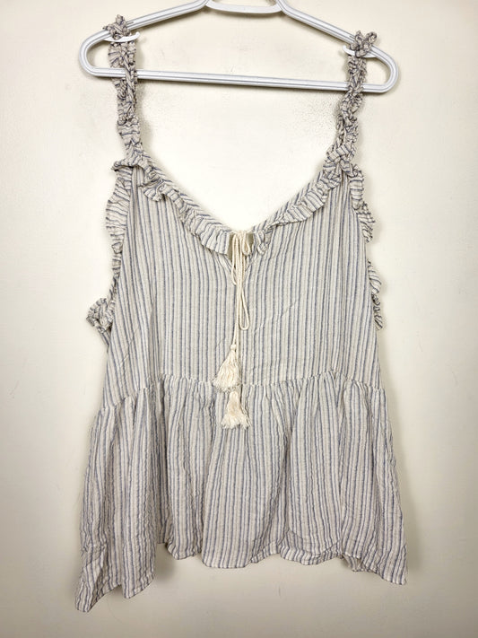 Hayden striped boho style ruffle tank. Size 1X