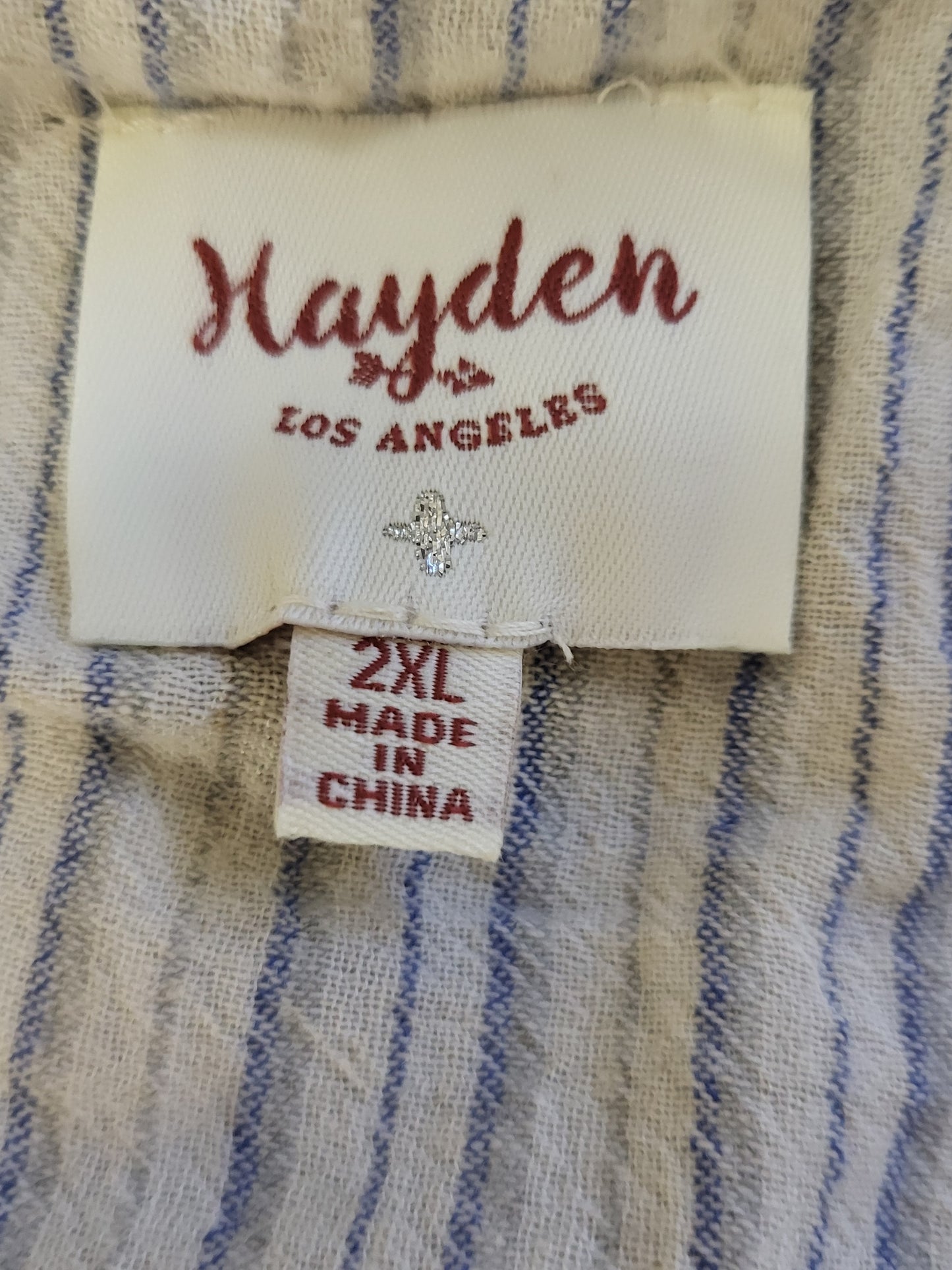 Hayden striped boho style ruffle tank. Size 2XL