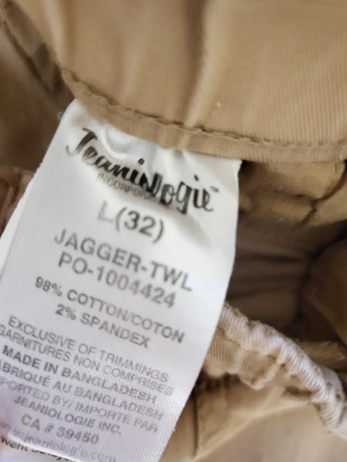 Jeaniologie "Jagger" twill joggers. Size 32