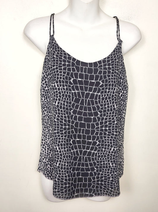 Le Chateau black and grey patterned sleeveless top | Size XXS