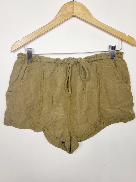Free People linen/viscose blend drawstring shorts | Size SMALL
