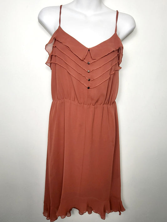 Gentle Fawn pumpkin sleeveless chiffon dress | Size MEDIUM (measures smaller)