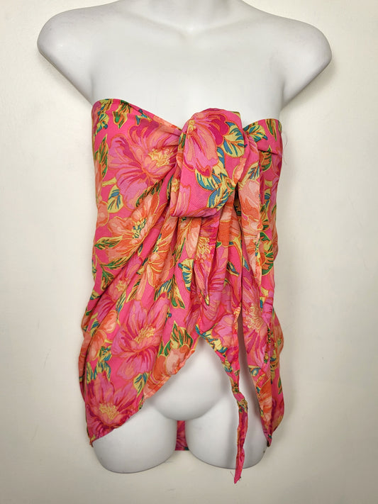 Beach Riot pink floral print sarong / beach cover-up | ONE SIZE fits all