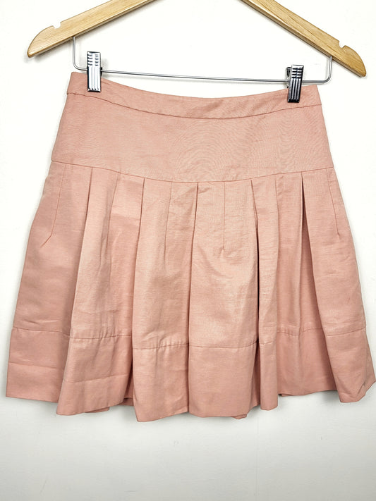 BCBGMaxAzria pink pleated mini skirt | Size XS