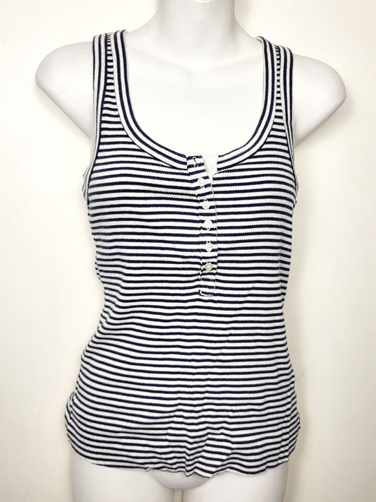 Aerie navy striped ribbed tank top | Size MEDIUM