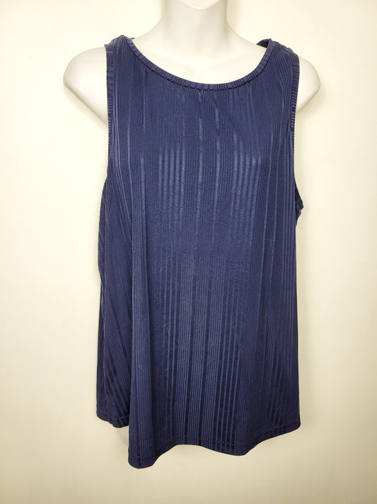 Nicole Miller navy ribbed 2pc sleep set | Size XL