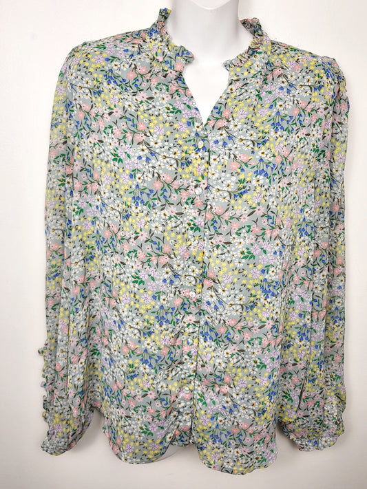 Adyson Parker floral print chiffon blouse | Size LARGE