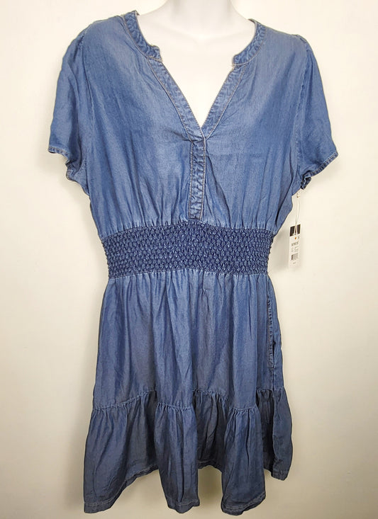NEW - Devoted smocked denim look Tencel dress | Size XL