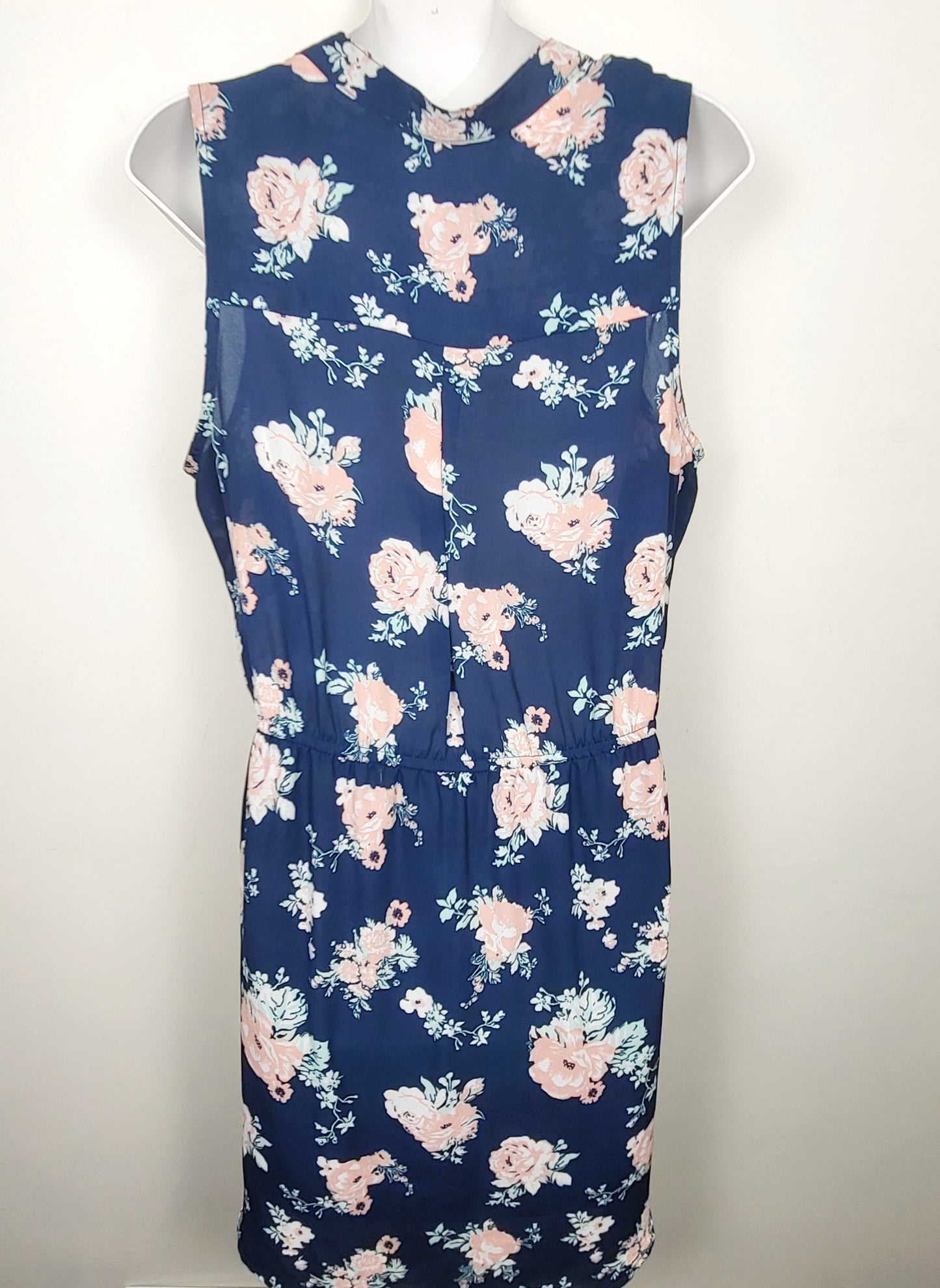 Ardene blue floral print sleeveless dress| Size LARGE