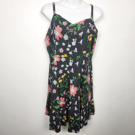 Old Navy black floral print dress | Size LARGE