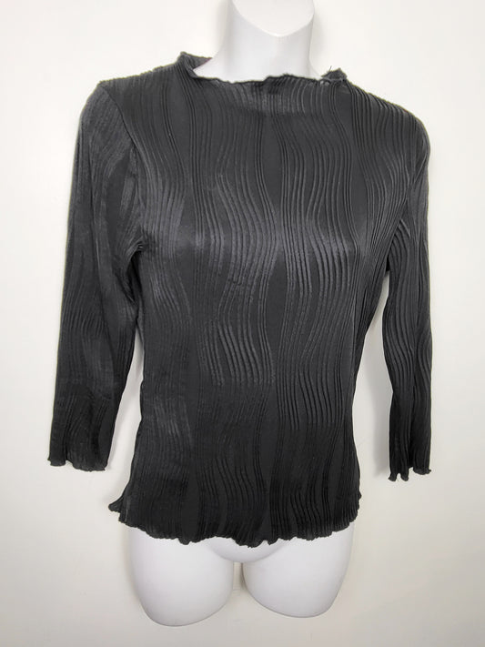 Many Thanks black textured top | Size MEDIUM