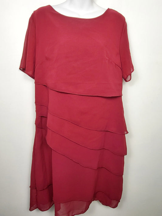 Red tiered special occasion dress | Size LARGE