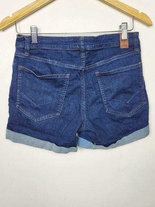 Vans high rise cuffed denim shorts | Size 27 (measure as a 29)