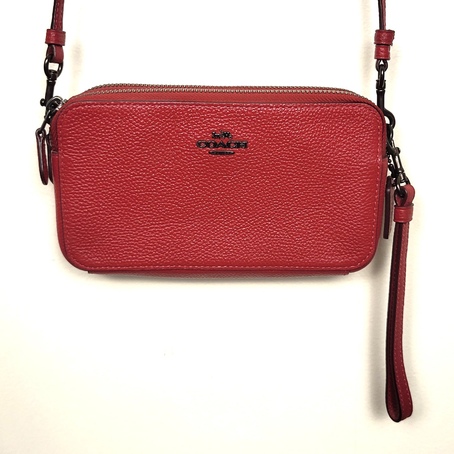 JKZ1 - Coach red leather Kira crossbody bag