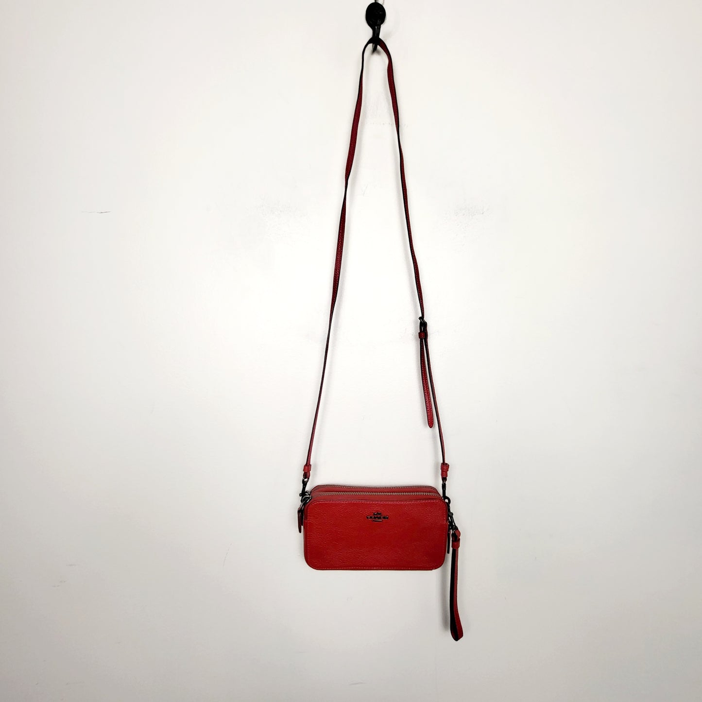 JKZ1 - Coach red leather Kira crossbody bag