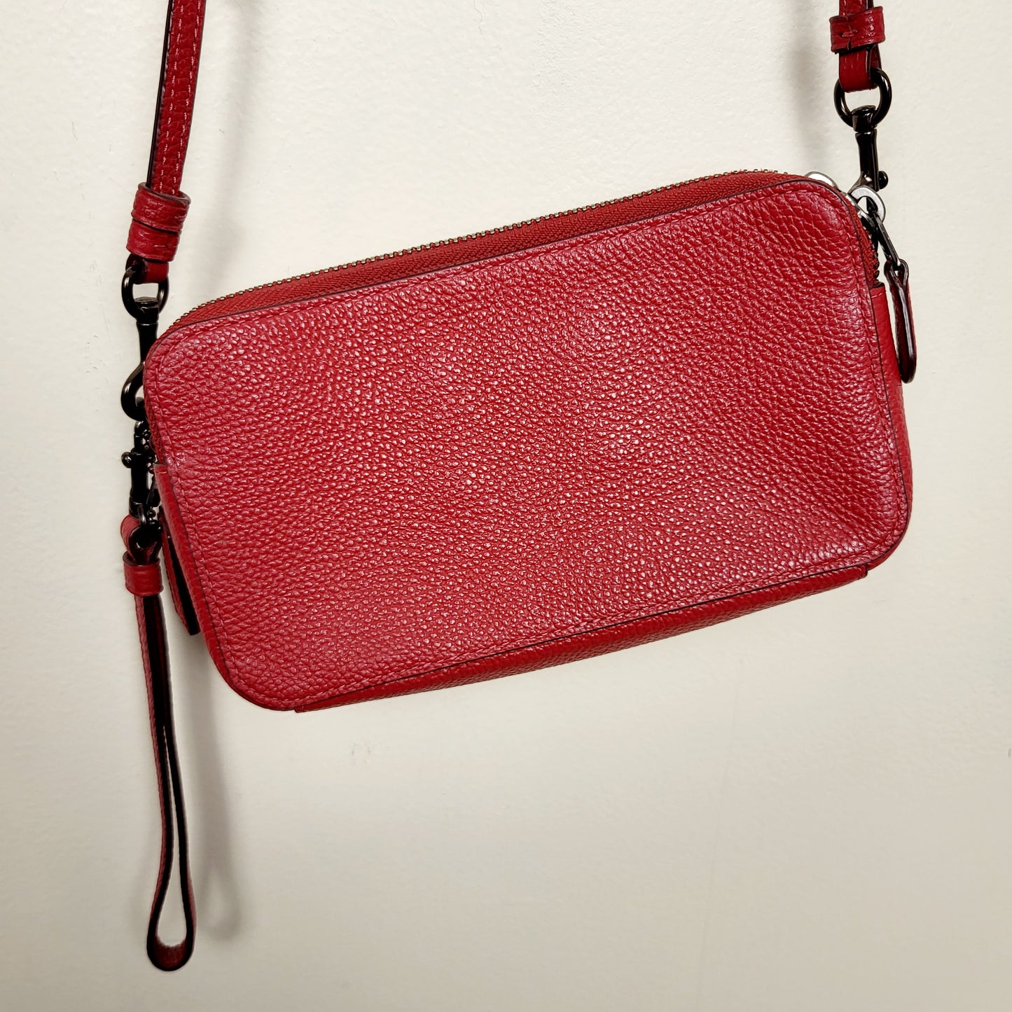 JKZ1 - Coach red leather Kira crossbody bag