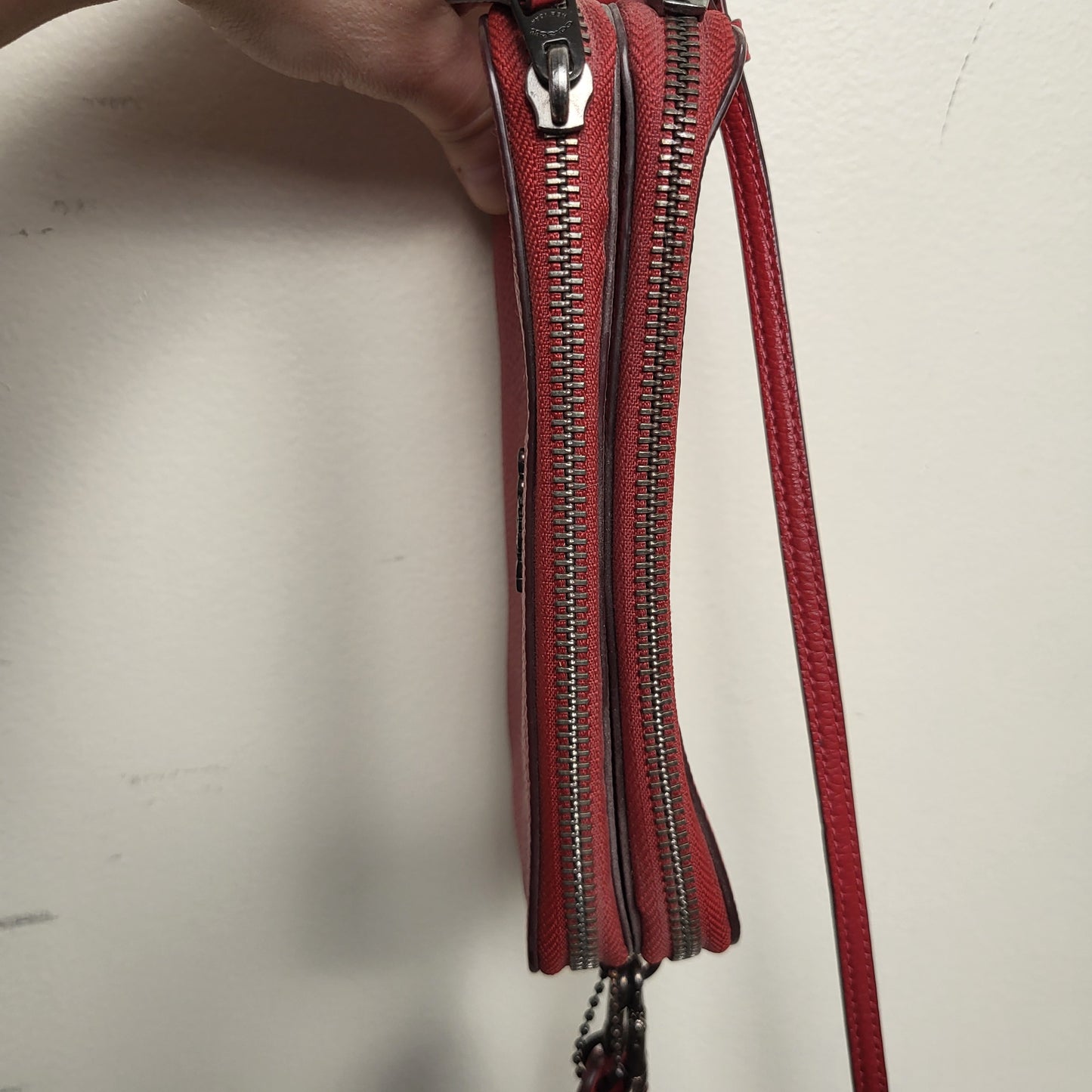 JKZ1 - Coach red leather Kira crossbody bag