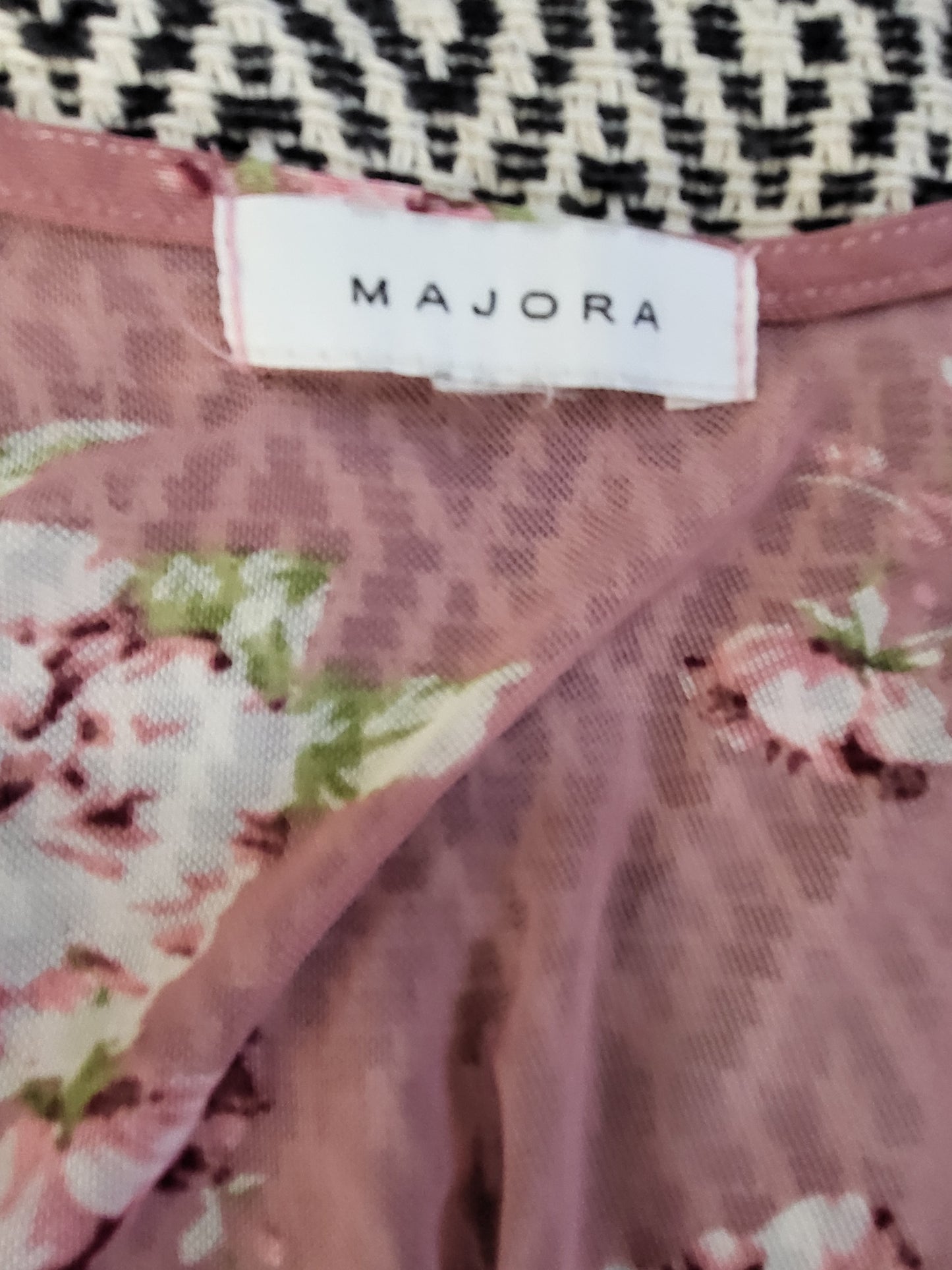 Majora pink floral print open kimono top | Sizes like 2X