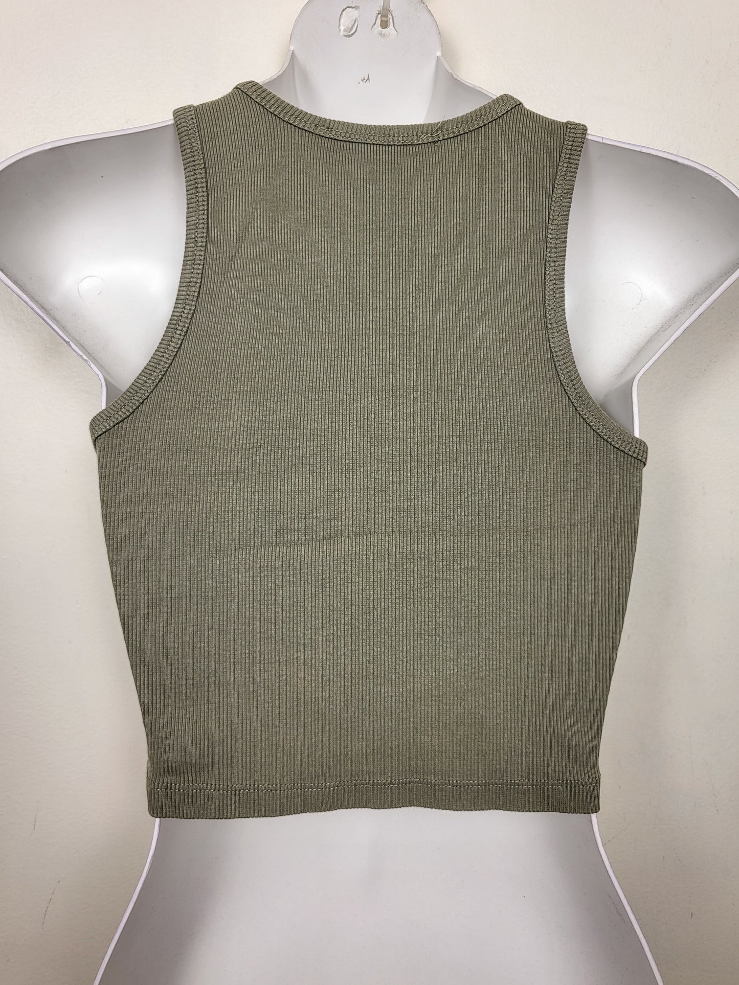Streetwear Society green ribbed cropped tank top | Size SMALL