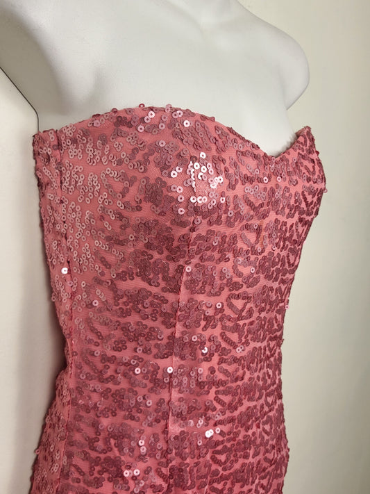 Trixxi pink sequin strapless cocktail dress | Size 7