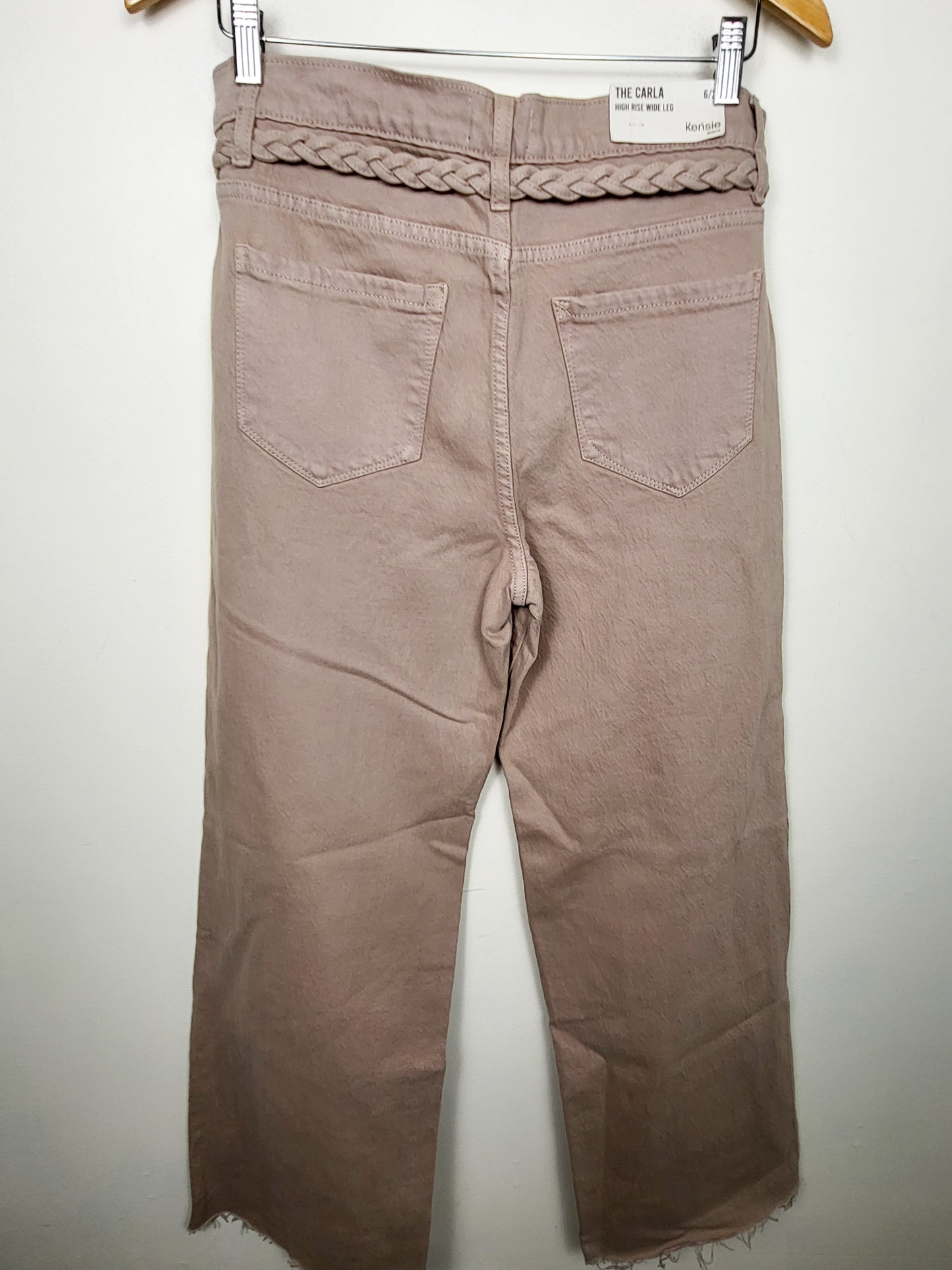 NEW - Kensie Jeans taupe "The Carla" high rise wide leg jeans | Size 6 (28)
