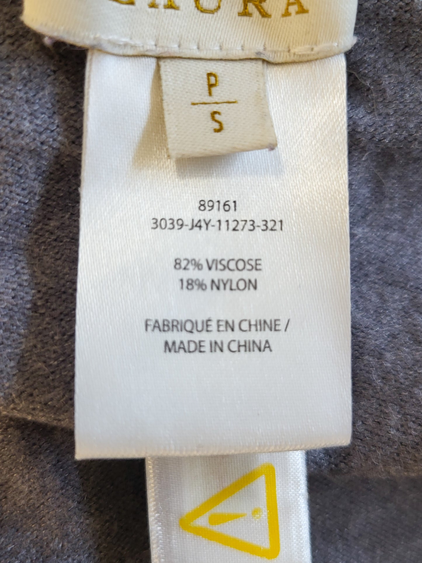 Laura Grey Ribbed Cascade Open-Front Cardigan | Size SMALL
