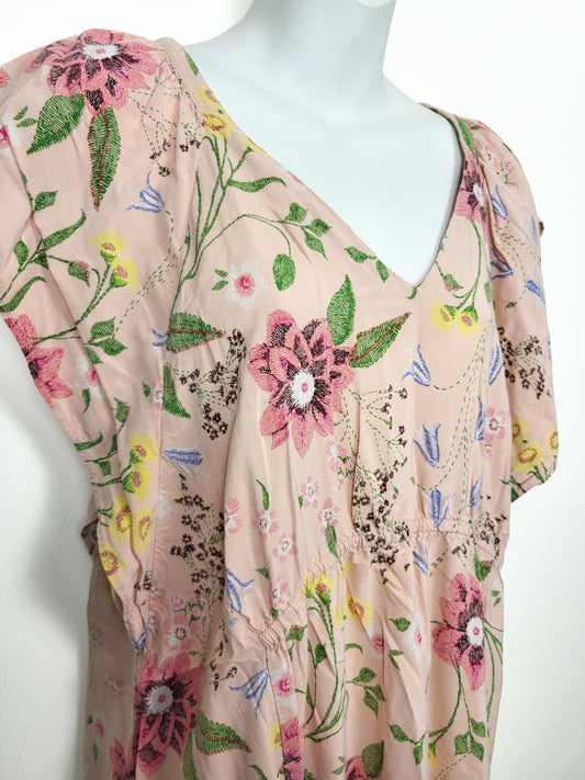 Old Navy pink floral print rayon dress | Size XL (Maternity)