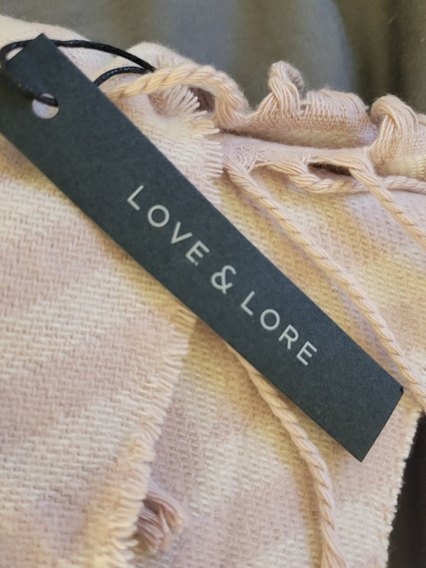 NEW - Love and Lore pink herringbone print scarf