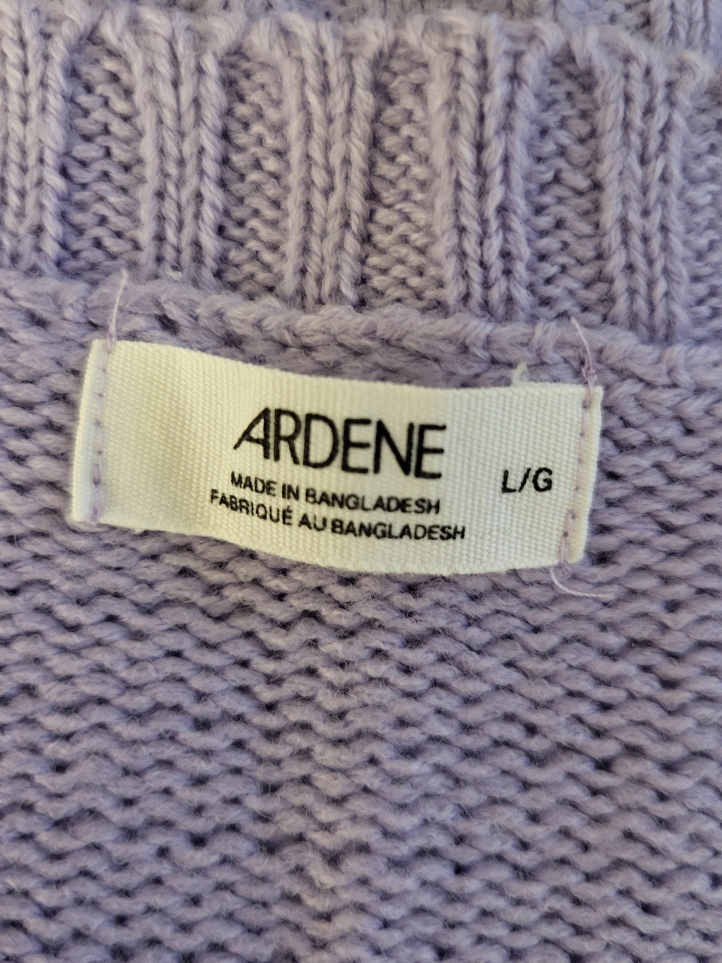 Ardene purple cable knit sweater vest | Size LARGE