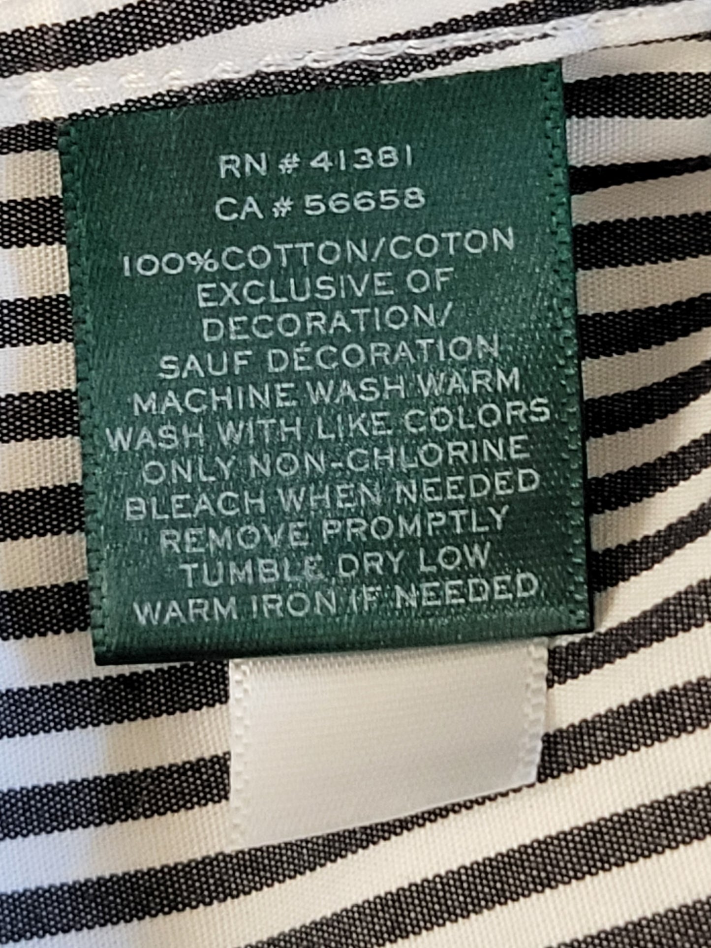 Lauren Ralph Lauren Striped Easy Care Cotton Button Down Shirt | Size XL