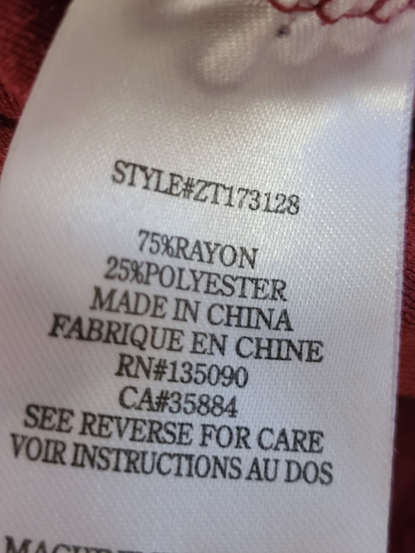 Z Supply Red Crushed Velour V-Neck Top | Size SMALL
