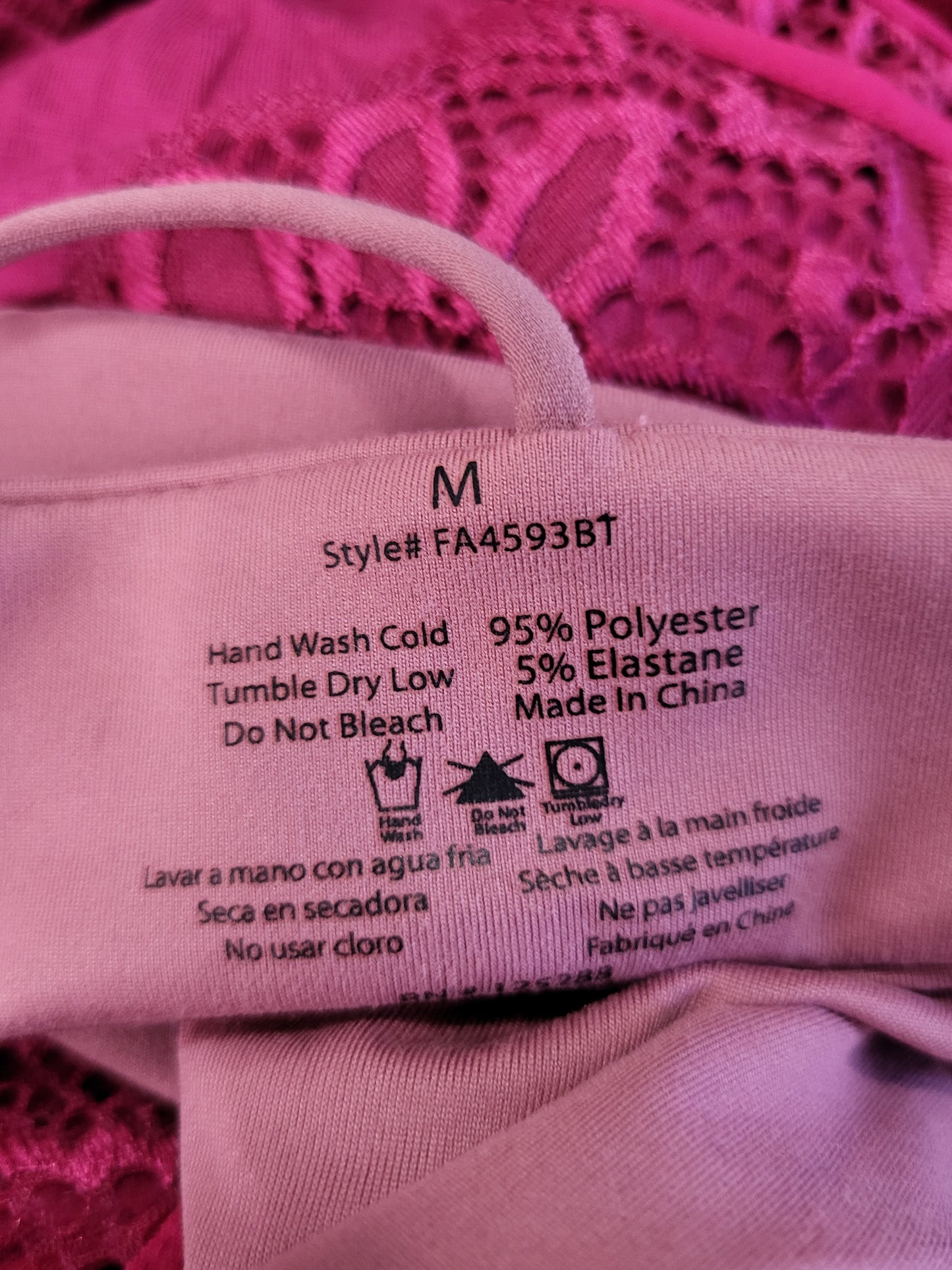Pink halter bra with cage back | Size MEDIUM