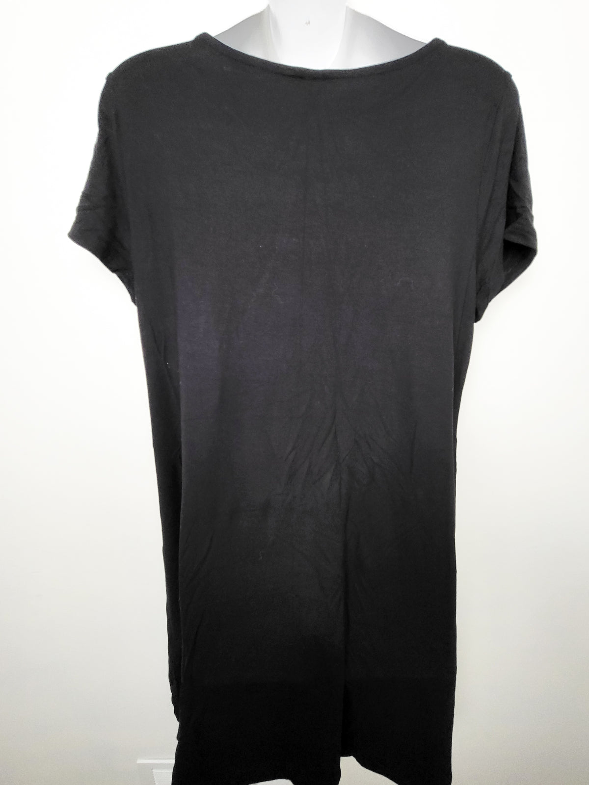 NEW - Old Navy Black Women's Short-Sleeve Scoop-Neck Rayon-Blend Dress | Size LARGE