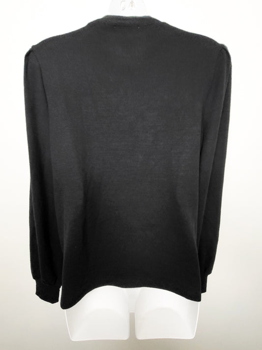 NEW - Dex Women's Black Mockneck Puff-Sleeve Knit Top | Size XL