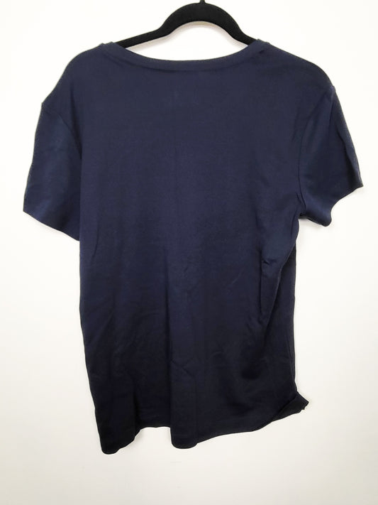 United Color of Benetton women's navy supima cotton short sleeve t-shirt - Size XL